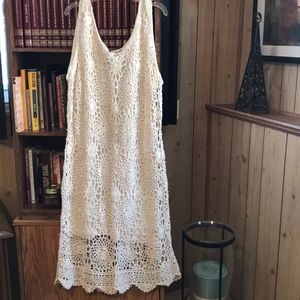 Crochet cream dress